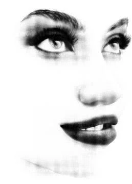 Halftone Portrait of Womans Face Stock Illustration