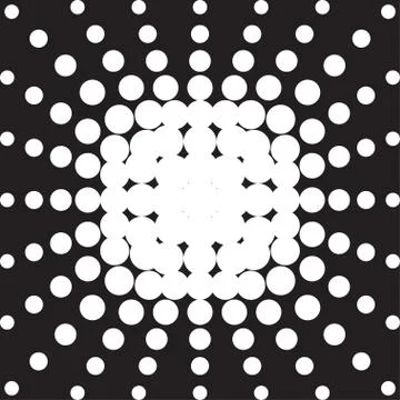 Halftone radial pattern background. Vector dots texture retro. A Stock Illustration