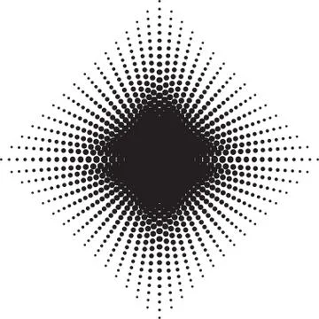 Halftone radial pattern background. Vector dots texture retro. A Stock Illustration