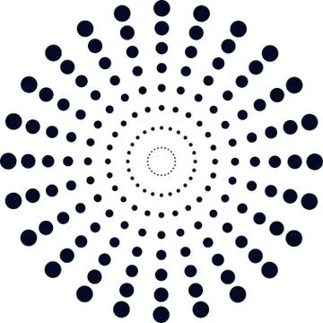 Halftone radial pattern background. Vector dots texture retro. A Illustrazione stock