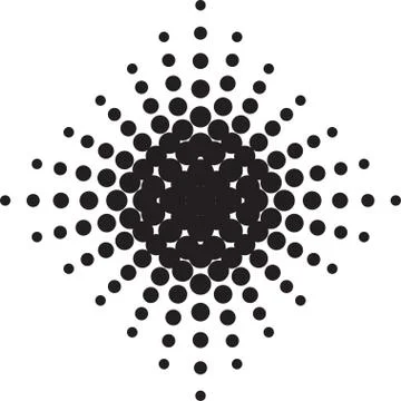 Halftone radial pattern background. Vector dots texture retro. A Stock Illustration