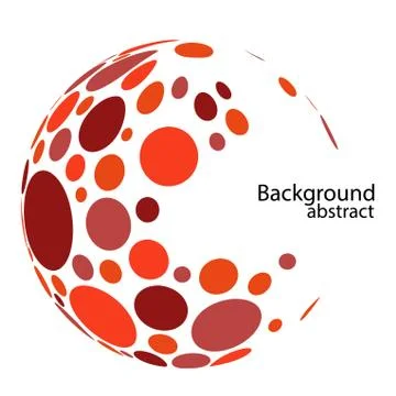 Halftone red circle. Color red dot on white background. Stock Illustration