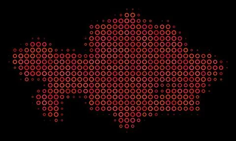 Halftone Red Kazakhstan Map Stock Illustration