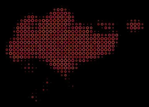 Halftone Red Singapore Map Stock Illustration