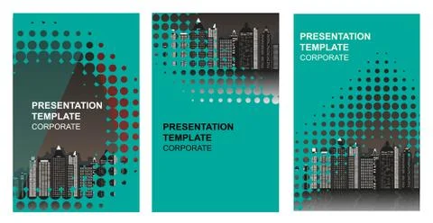 Halftone Roll Up Banner Design Templates Set. Stock Illustration