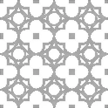 Halftone round black seamless background round cross square Stock-Illustration