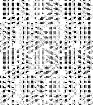 Halftone round black seamless background line cross box Illustrazione stock