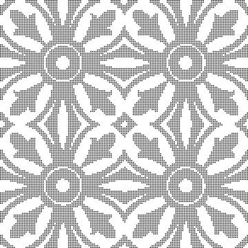 Halftone round black seamless background round cross curve Stock Illustration