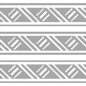 Halftone round black seamless background square triangle cross line Illustrazione stock