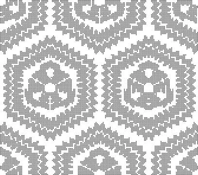 Halftone round black seamless background sawooth side polygon geometry Stock Illustration
