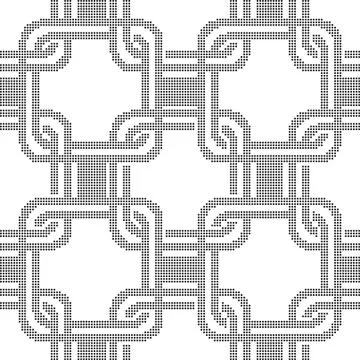 Halftone round black seamless background square cross window frame Stock Illustration
