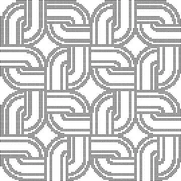 Halftone round black seamless background round corner square geometry chain f Illustrazione stock
