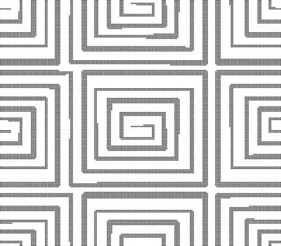 Halftone round black seamless background spiral square vortex geometry cross  스톡 일러스트