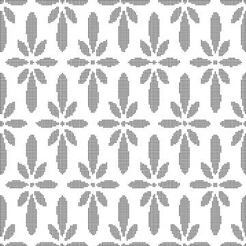 Halftone round black seamless background Japanese flower cross chintz イラスト素材