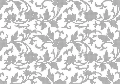 Halftone round black seamless background retro botanic garden flower vine Illustrazione stock