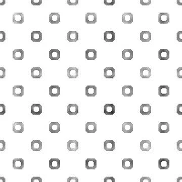 Halftone round black seamless background retro round dot outline geometry Stock Illustration