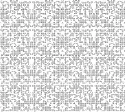 Halftone round black seamless background botanic garden flower cross leaf vin Illustrazione stock