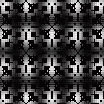 Halftone round black seamless background mosaic cross geometry Stock Illustration