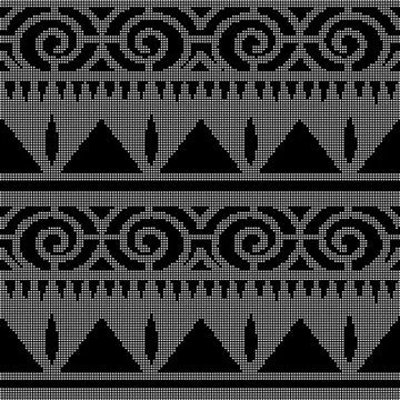 Halftone round black seamless background triangle sawtooth spiral round Illustrazione stock