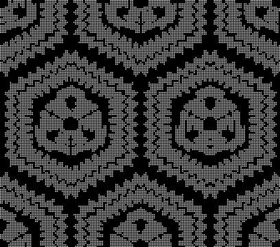 Halftone round black seamless background sawooth side polygon geometry Stock Illustration