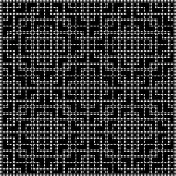 Halftone round black seamless background square spiral cross check geometry Illustrazione stock