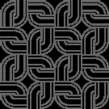 Halftone round black seamless background round corner square geometry chain f Illustrazione stock