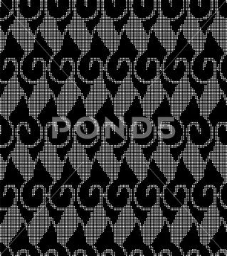 Halftone round black seamless background aboriginal spiral curve cross kaleid Stock Illustration