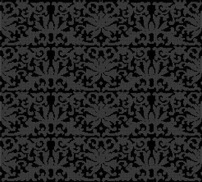 Halftone round black seamless background botanic garden flower cross leaf vin 스톡 일러스트