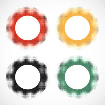 Halftone round dots stamp Stock Illustration