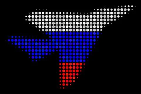 Halftone Russian Airplane Intercepter Icon Stock Illustration