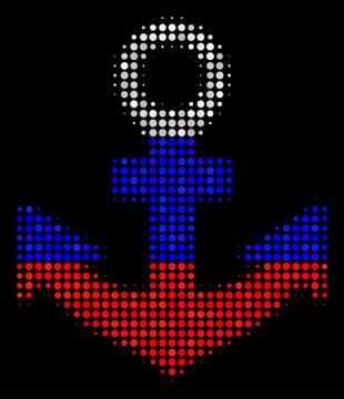 Halftone Russian Anchor Icon Stock Illustration