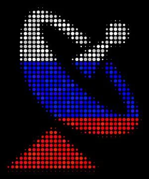 Halftone Russian Antenna Icon Stock Illustration