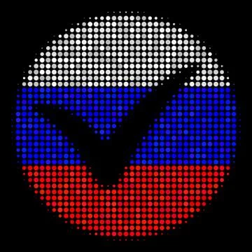 Halftone Russian Apply Icon Illustrazione stock