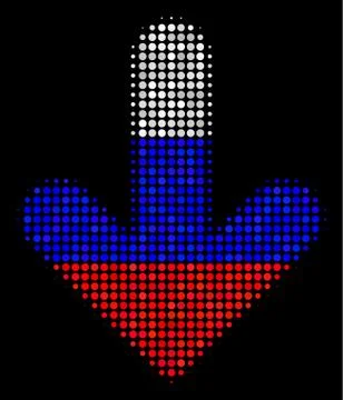 Halftone Russian Arrow Down Icon 库存插图