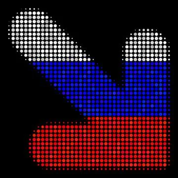 Halftone Russian Arrow Down Right Icon Stock Illustration