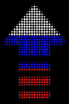 Halftone Russian Arrow Pointer Icon Stock Illustration