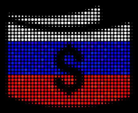 Halftone Russian Banknotes Icon Illustrazione stock