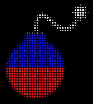 Halftone Russian Bomb Icon Illustrazione stock