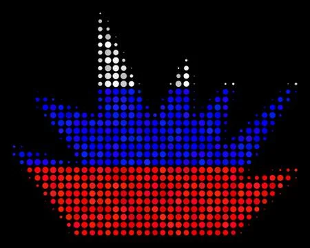 Halftone Russian Boom Explosion Icon Stock Illustration
