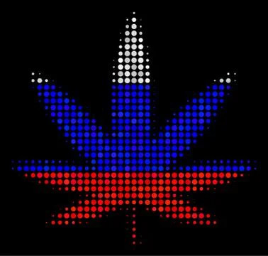 Halftone Russian Cannabis Icon イラスト素材