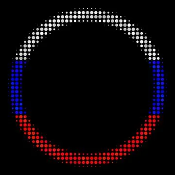 Halftone Russian Circle Bubble Icon Stock Illustration