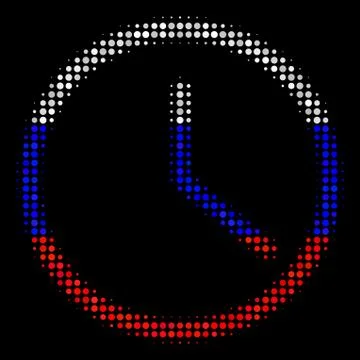 Halftone Russian Clock Icon イラスト素材