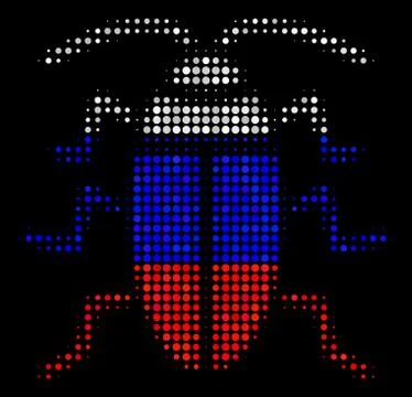 Halftone Russian Cockroach Icon Stock Illustration