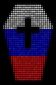 Halftone Russian Coffin Icon Stock Illustration
