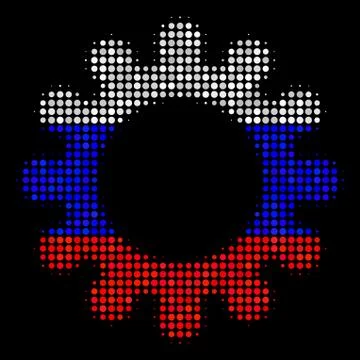 Halftone Russian Cog Icon イラスト素材