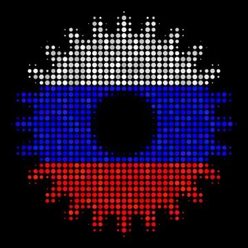 Halftone Russian Cogwheel Icon Stock Illustration