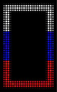 Halftone Russian Contour Rectangle Icon Stock Illustration