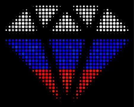 Halftone Russian Diamond Icon Stock Illustration