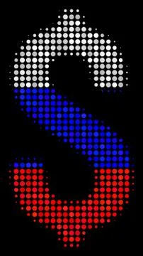 Halftone Russian Dollar Icon Stock Illustration