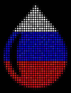 Halftone Russian Drop Icon Stock Illustration
